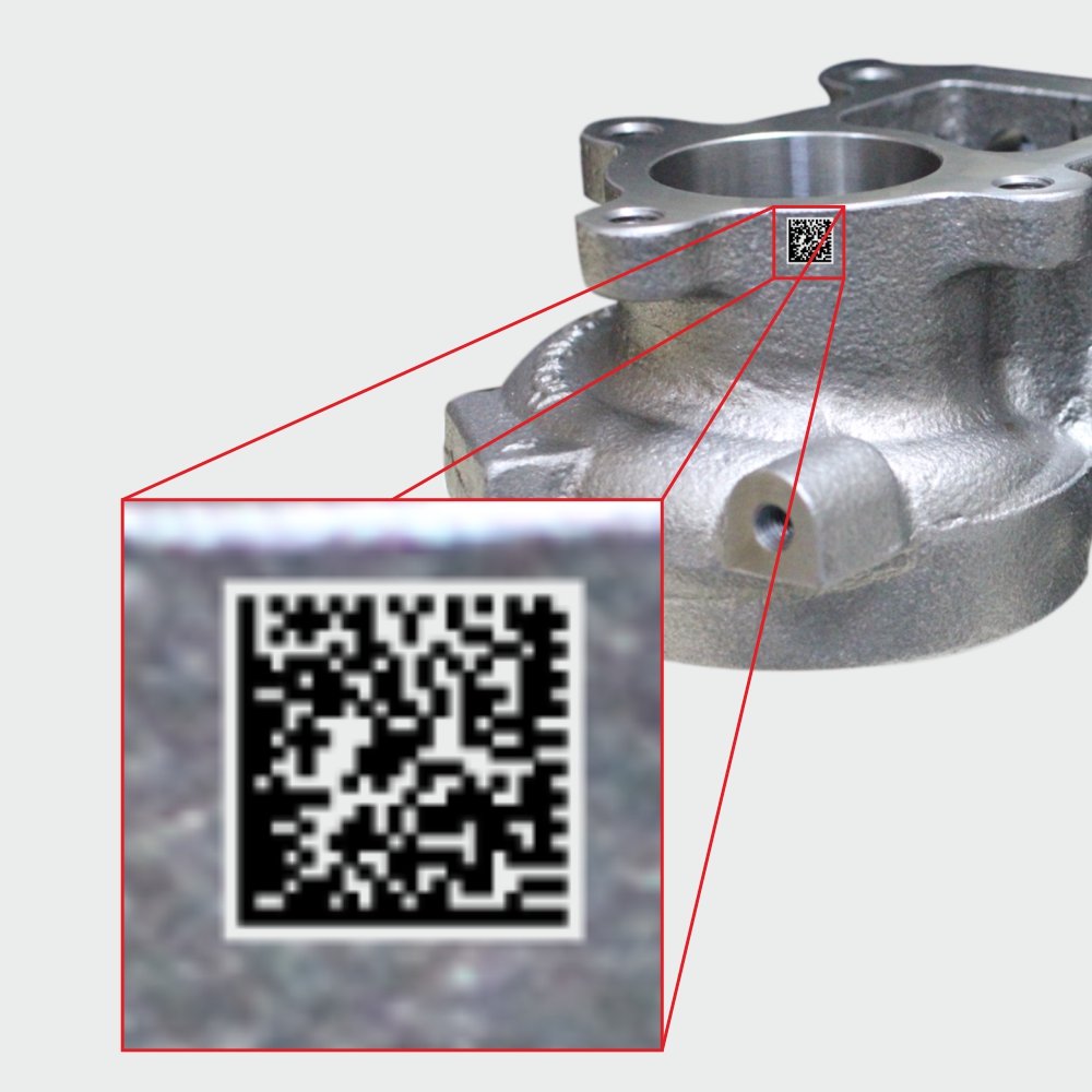 Casted automotiv part Traceability on metal