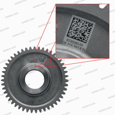 LASER MARKING OF DATA MATRIX CODE ON GEAR