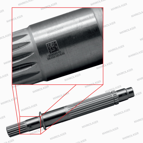 direct part marking (intrusive marking) of data matric code on transmission shaft