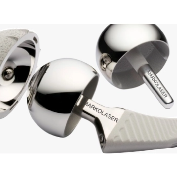 Laser Annealed Titanium Hip Implant Femoral Head With Laser Marked MARKOLASER Branding