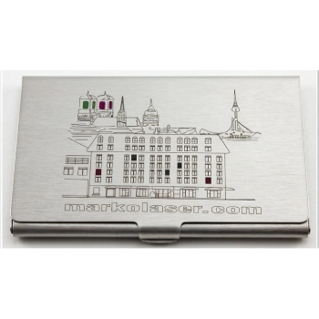 High Contrast Color Laser Annealing On Visiting Card Holder Of SS Markolaser