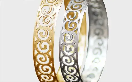 Laser Cutting on Bangle | Brass | Markolaser  | Laser Engraving and  marking on silver bangle | Laser Engraving and  marking on gold metal bangle | laser cutting machine for brass jewellery | laser cutting on brass jewellery | Markolaser