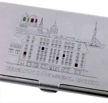 Laser-anneling-on-metal-card-holder | Laser Marking | Laser Hallmarking by Markolaser |CNC Laser Annealing a Business Card Holder | Laser annealing services in gurugram |Traceability solution 