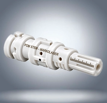 Laser foaming on POM valve stem