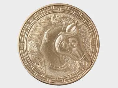 laser coin art laser engraving of flower on 2D coin