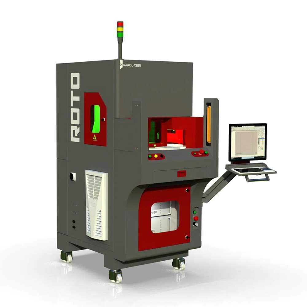 ROTO (Closed workstation) |Laser marking machines | Automation  laser machine |automatic loading and unloading ability |automations customized |Traceability solutions |Laser marking machines| Laser engraving solutions | Laser cutting technology | Industrial laser automation | Marking and annealing | Paint removal with laser |Spinks world |Markolaser